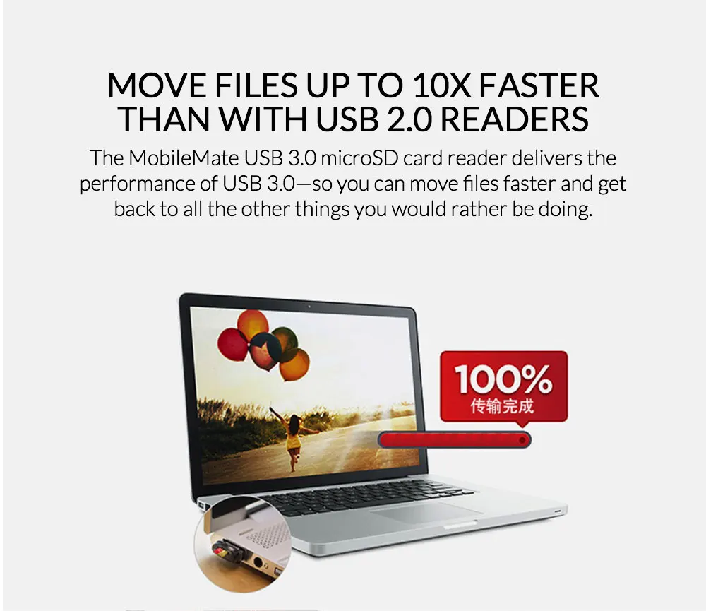 Двойной Флеш накопитель SanDisk Memory Card Reader Mobilemate USB 3 0 считыватель 170 МБ/с. Скорость