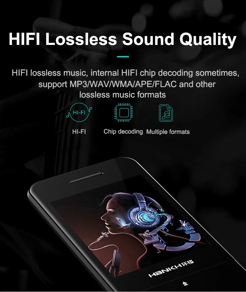 HBNKH 2,4 дюймов сенсорный экран MP3-плеер Hifi Музыка HD видео Радио Fm Запись Bluetooth MP3-плеер USB портативный электронная книга ТВ выход