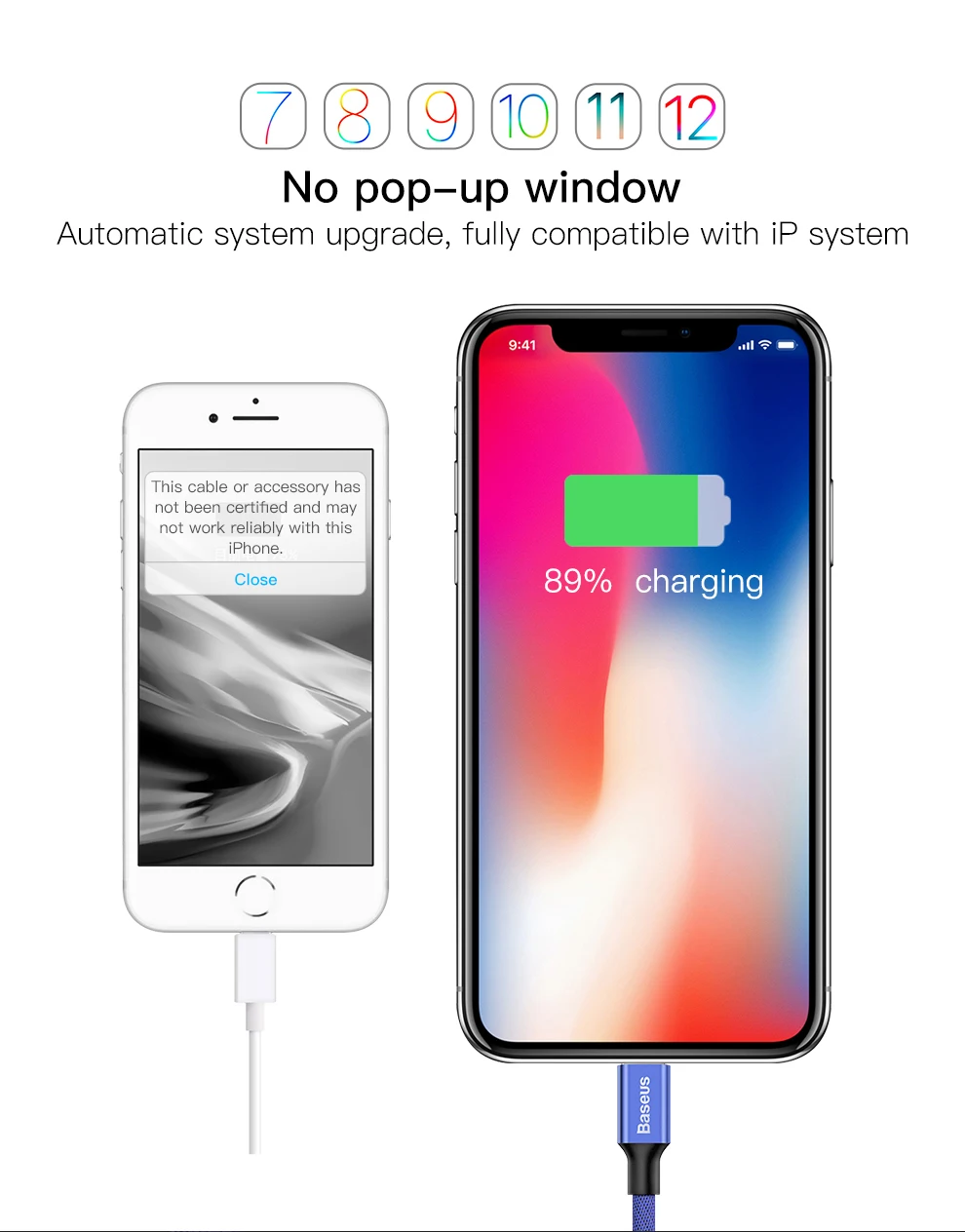 Baseus нейлон 5 м USB кабель Быстрая зарядка кабель Реверсивный для iPhone X XR Xs 8 7 6 Plus Apple iPhone зарядное устройство длинный кабель Шнур для передачи данных