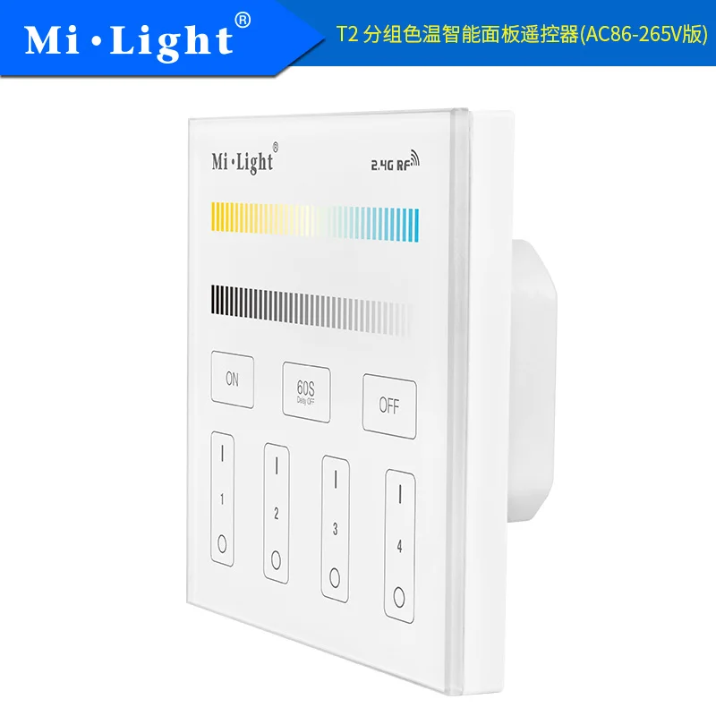 Milight T2 AC220V 4 зоны CCT Регулировка смарт панели пульт дистанционного управления