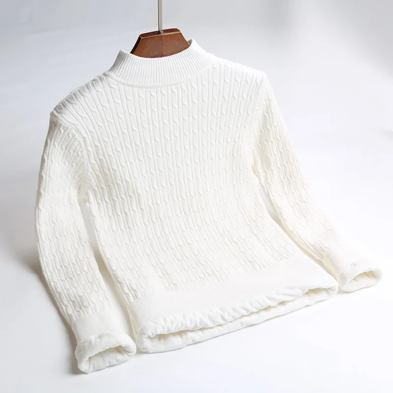 white GIGOGOU S-2XL плюс вельветовый теплый зимний женский свитер толстый вязаный мягкий джемпер Топ Модный женский пуловер, свитер - Цвет: white