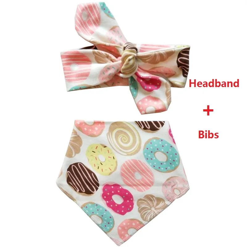 Donuts 2PC Новинка весны хлопок детские повязки на голову для девочек Дети Мальчики лентой юбка-брюки; сезон осень детские повязки на голову Детская резинка для волос Головные уборы аксессуары - Цвет: Donuts 2PC