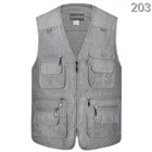 Жилетка мужская, летняя, голубая, без рукавов, на молнии, большого размера