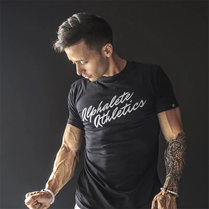 ALPHALETE 2019 летние новые мужские тренажерные залы футболка Кроссфит фитнес
