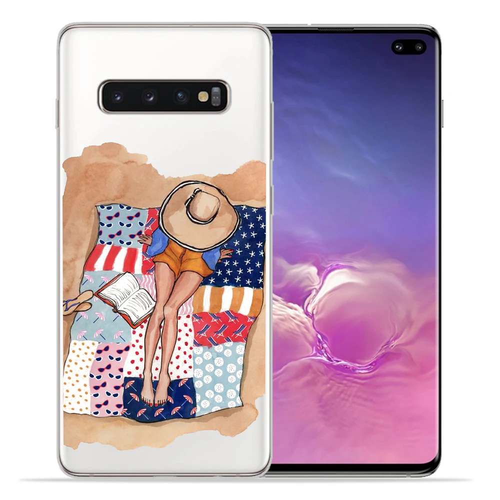 Мягкий силиконовый чехол для крышки samsung Galaxy S9 S8 S10 плюс S7 S6 край S10 Lite модная одежда для девочек для samsung Note9 8 Защитная крышка - Цвет: 02