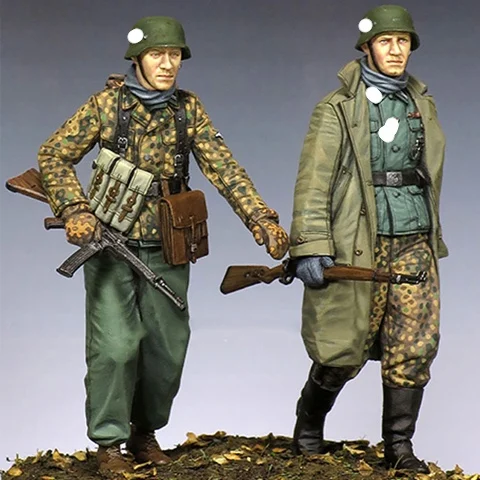 1/35 солдат с 4 различными головками набор из смолы GK Военный стиль во время wii без