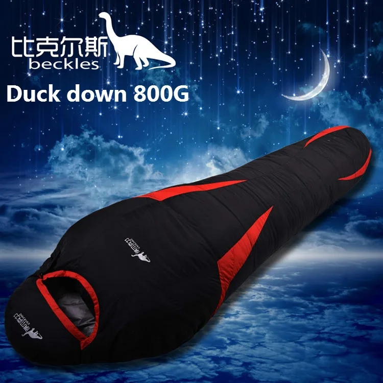 Duck down 800G BECKLES, новинка, осенне-зимний водонепроницаемый теплый спальный мешок с гусиным пухом для отдыха на природе, спальный мешок для взрослых, 600 г-2500 г - Цвет: Duck down 800G