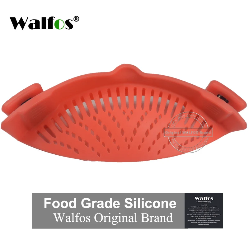 WALFOS, пищевой силиконовый горшок, кастрюля, миска, воронка, ситечко для кухни, для мытья риса, дуршлаги, кухонные аксессуары, гаджеты, кухонные инструменты - Цвет: WALFOS Orange