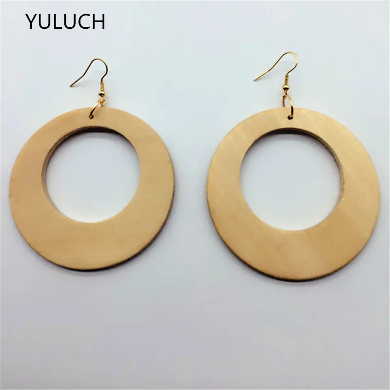 Новинка 2016 г. необработанные деревянные серьги аксессуары трехцветная длинная