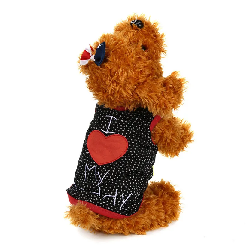 Одежда для питомцев и собак «I LOVE MY MOMMY DADDY», летняя жилетка для собак без рукавов, майка для маленьких собак 80118