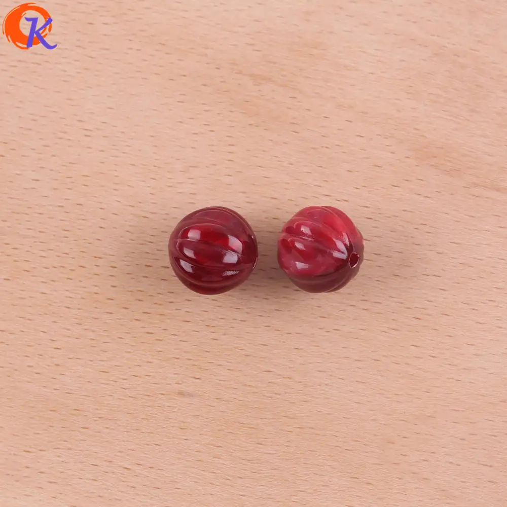 Red Сердечный дизайн, Новое поступление(Выберите цвета/размер), аксессуары для рукоделия, мраморный эффект, тыквенная полоска, акриловая бусина для изготовления ювелирных изделий - Цвет: Red