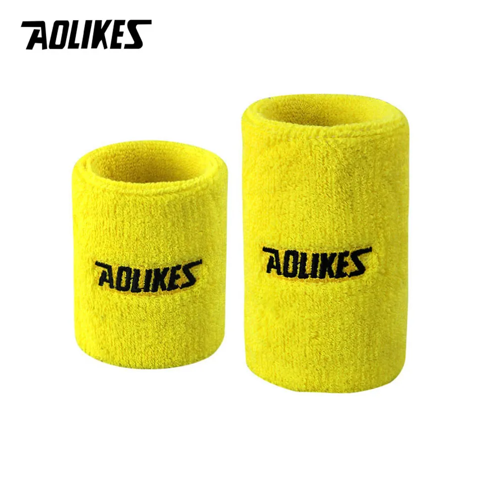 Yellow AOLIKES 1 шт. Защитный Браслет для тренажерного зала Тяжелая атлетика поддержка запястья спортивный наручный бандаж Теннисный бадминтон баскетбольные напульсники защита - Цвет: Yellow