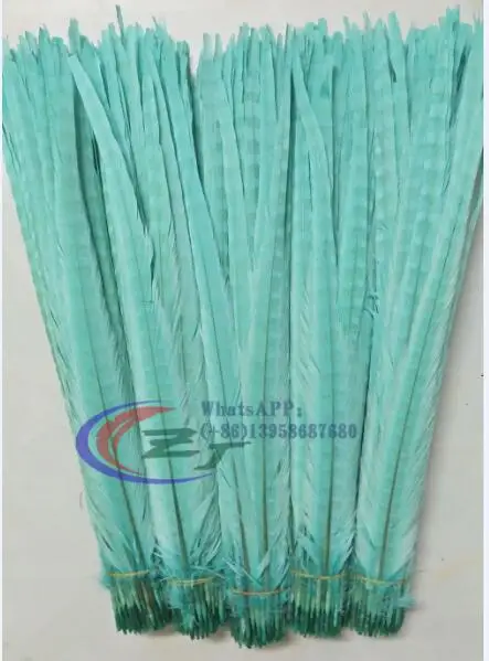 7 mint Новинка 100 шт 50-55 см 20-2" перо фазана отбеленный и краситель мятный зеленый хвост фазана перья для карнавала - Цвет: 7 mint