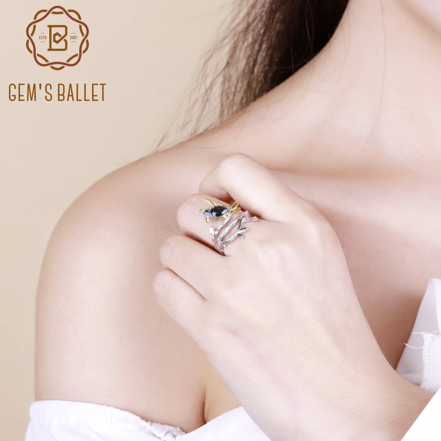 Женское Винтажное кольцо с голубым сапфиром из серебра 925 пробы|Кольца| |