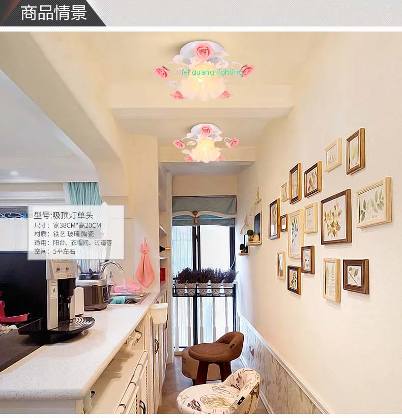 Корейская лампа для сада Потолочная керамическая гостиной столовой