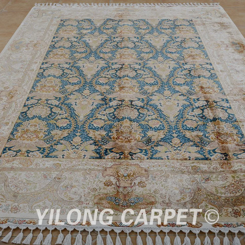 Yilong 7,1 'x10. 1 'Hereke Восточный шелковый ковер Античный Зеленый турецкий персидский шелковый ковер(CQG44A