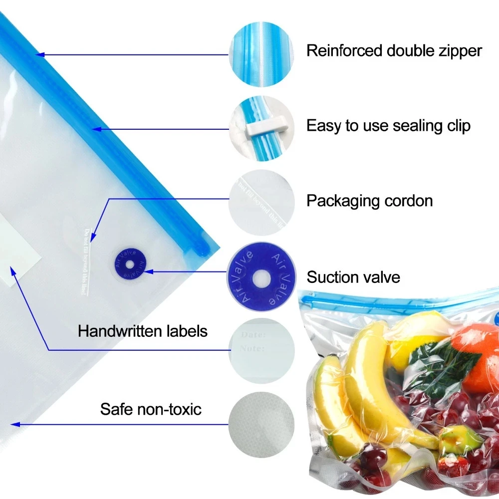 Вакуумные пакеты для запечатывания еды без BPA Sous Vide сумки многоразового использования для хранения еды морозильная камера и воды кулинарные пакеты с воздушным насосом