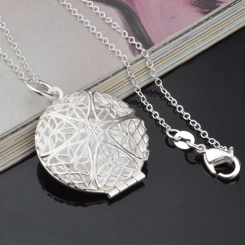 

XIYANIKE 925 Sterling Silver Round Box Hollow Pendant No Chian Necklaces & Pendants For Women Girl Fine Jewelry Collares VNS8203