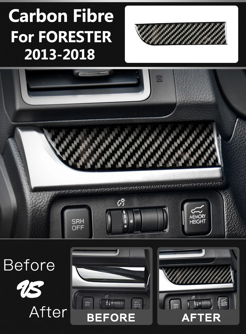 Аксессуары для Subaru Forester, 2013-, автомобильный Стайлинг, углеродное волокно, панель рулевого колеса, дверная ручка, внутренний стикер
