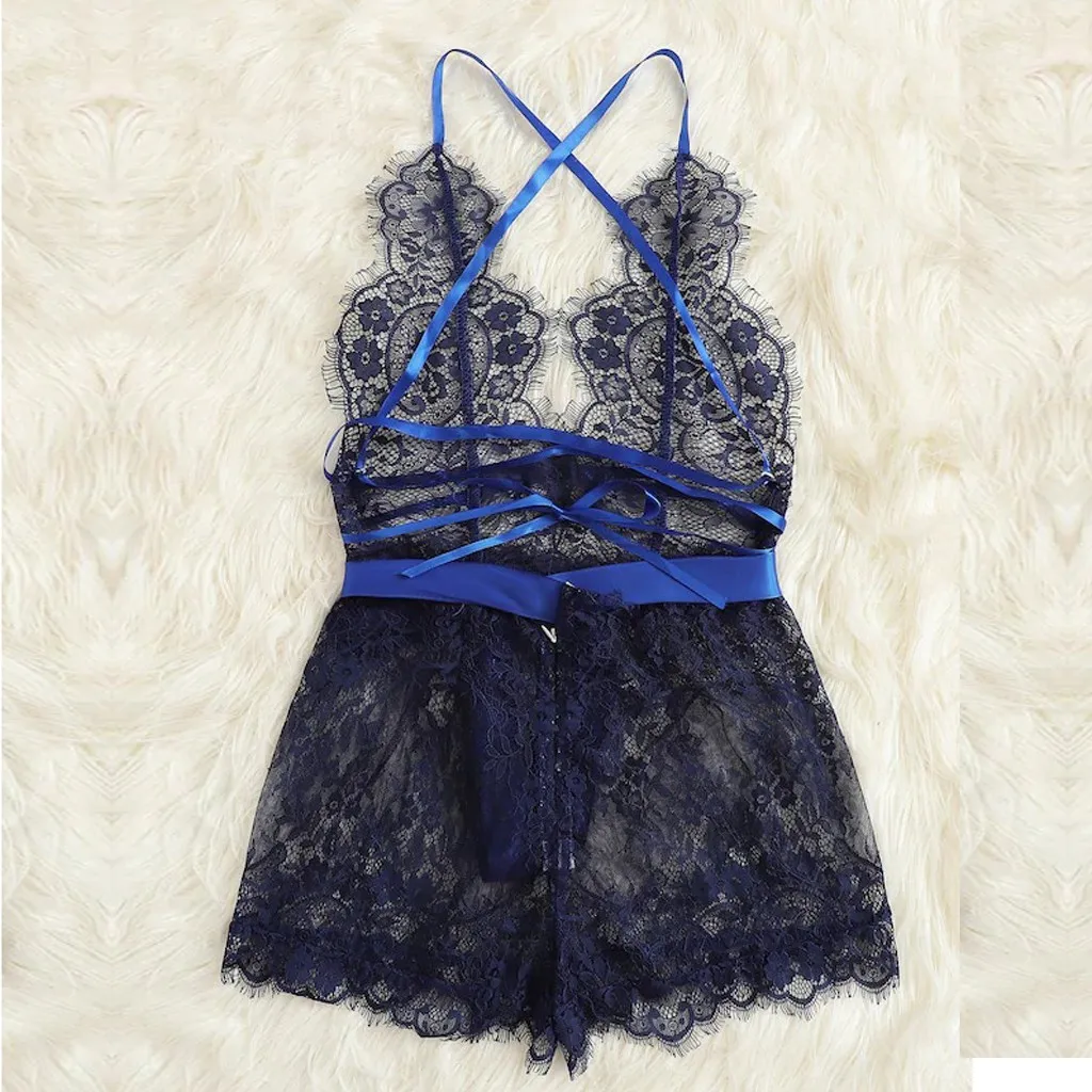 Женский кружевной комбинезон с ресничками сексуальное боди поясом подарок для
