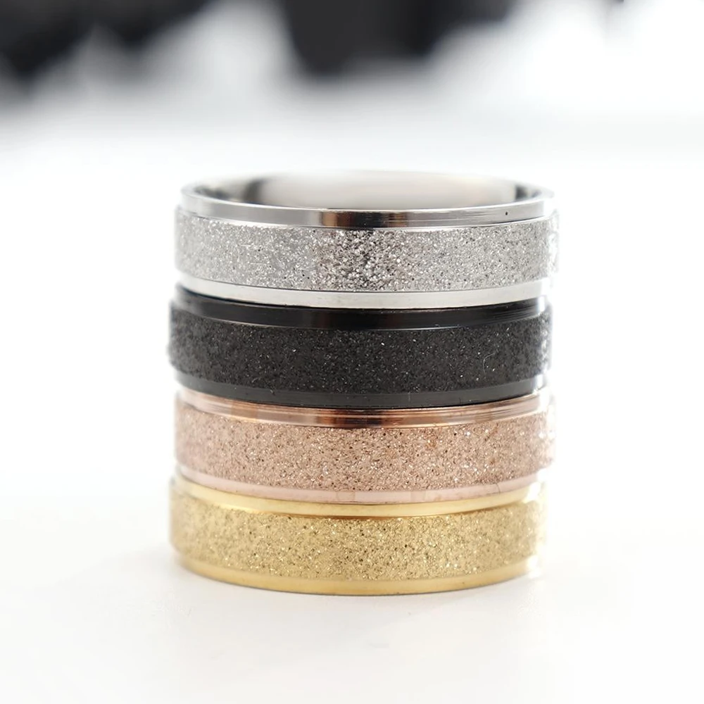 Новое модное титановое высококачественное стальное кольцо для мужчин черные