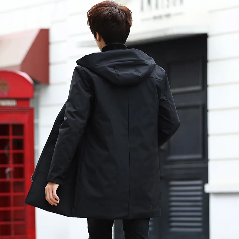 2018 winter new men's long hooded youth casual large size cotton coat men's cotton padded clothes coat