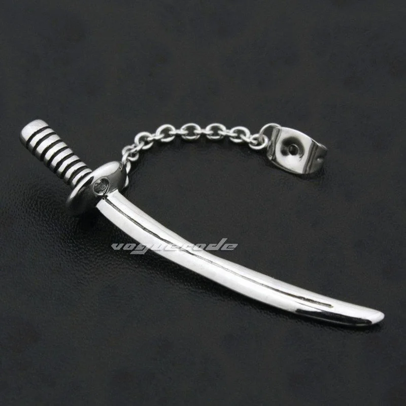 Мужские сережки пусеты в стиле панк ретро из нержавеющей стали 316L японском для