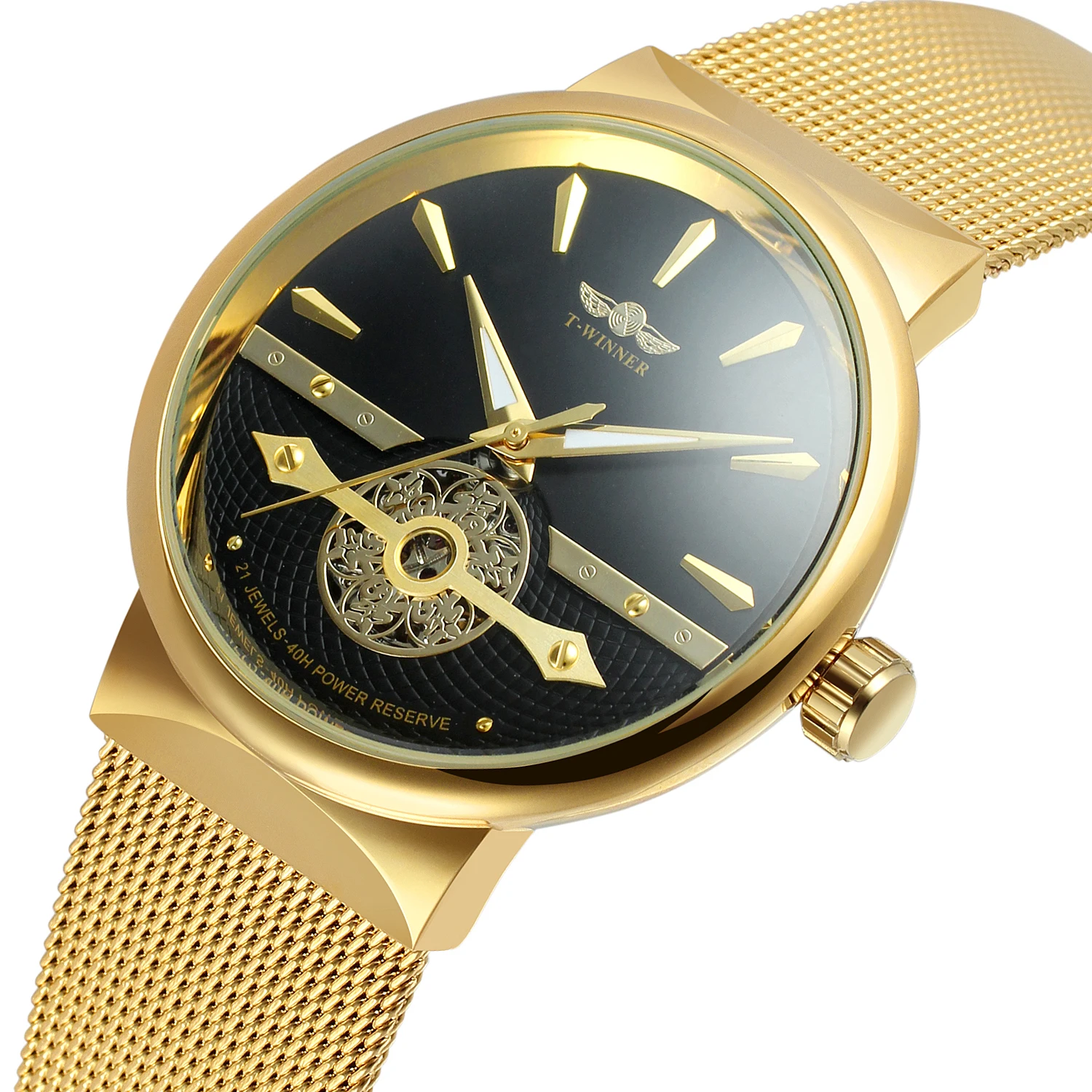 Модные Winner Мужские автоматические механические часы класса люкс