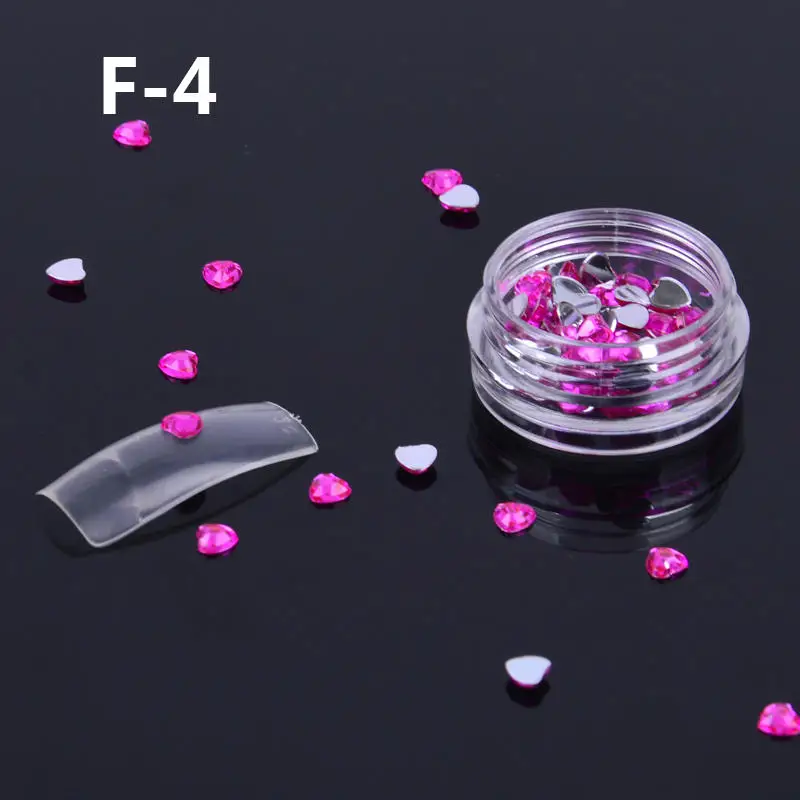 1 коробка Стразы ab Crystal камешки для дизайна ногтей Стразы Фольга задняя крышка для Naill алмазы блестящие сандалии с украшениями, советы 24 Цвета на выбор - Цвет: F4