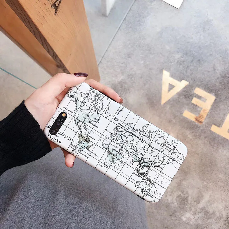 3D Карта мира Роскошный дизайнерский чехол для телефона Iphone XS X MAX XR 6 S 7 8 Plus plus Чехол