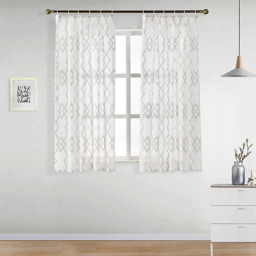 Готовые короткие оконные шторы NAPEARL для спальни Геометрическая драпировка на