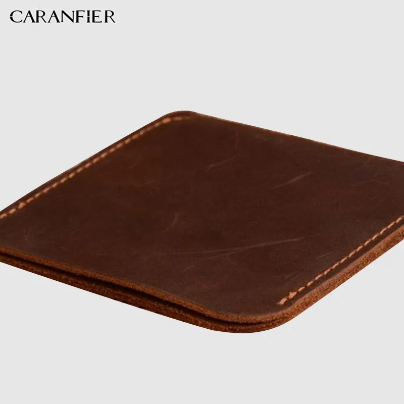 Мужские короткие кошельки CARANFIER из натуральной коровьей кожи винтажные