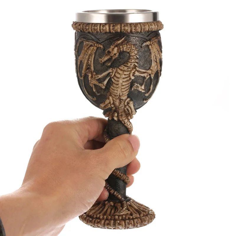 

MRZOOT Dinosaur Decoration Stainless Steel Cup Resin Whiskey Bar Personalized Wine Glasses For Creative Gift