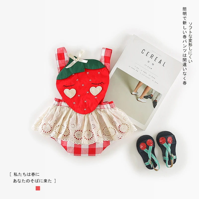 Одежда для маленьких девочек боди без рукавов на бретелях Милый хлопковый