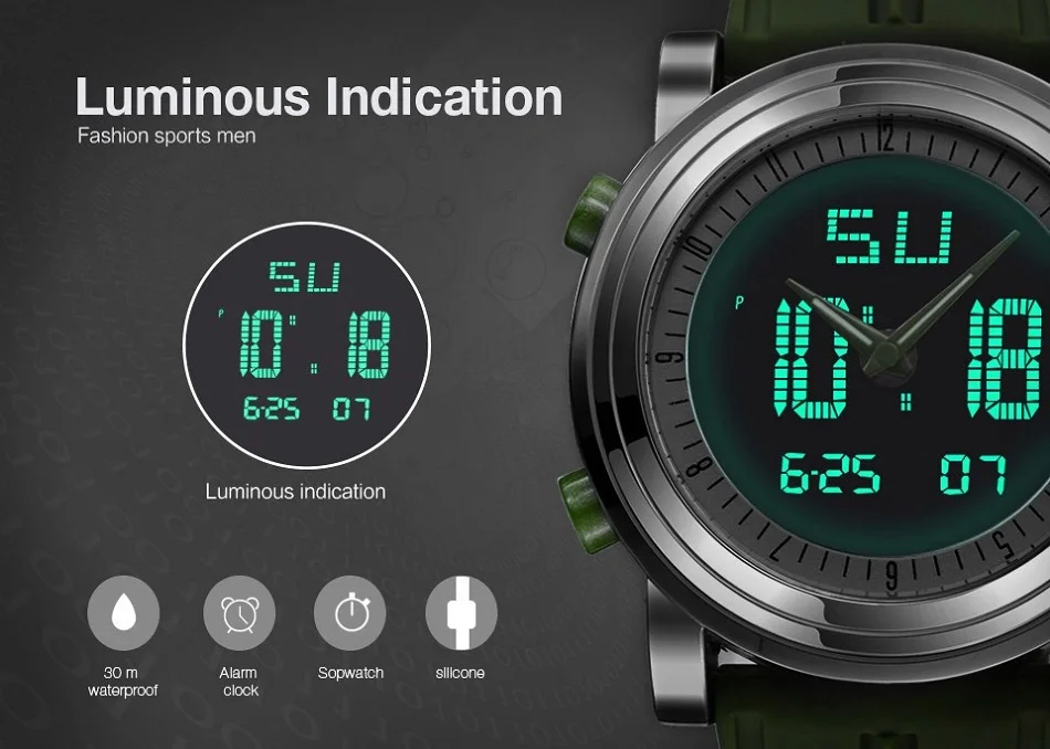 SINOBI 9368 мужские спортивные часы светодиодный цифровой хронограф мужские часы водонепроницаемые силиконовые кварцевые военные наручные часы Мужские часы