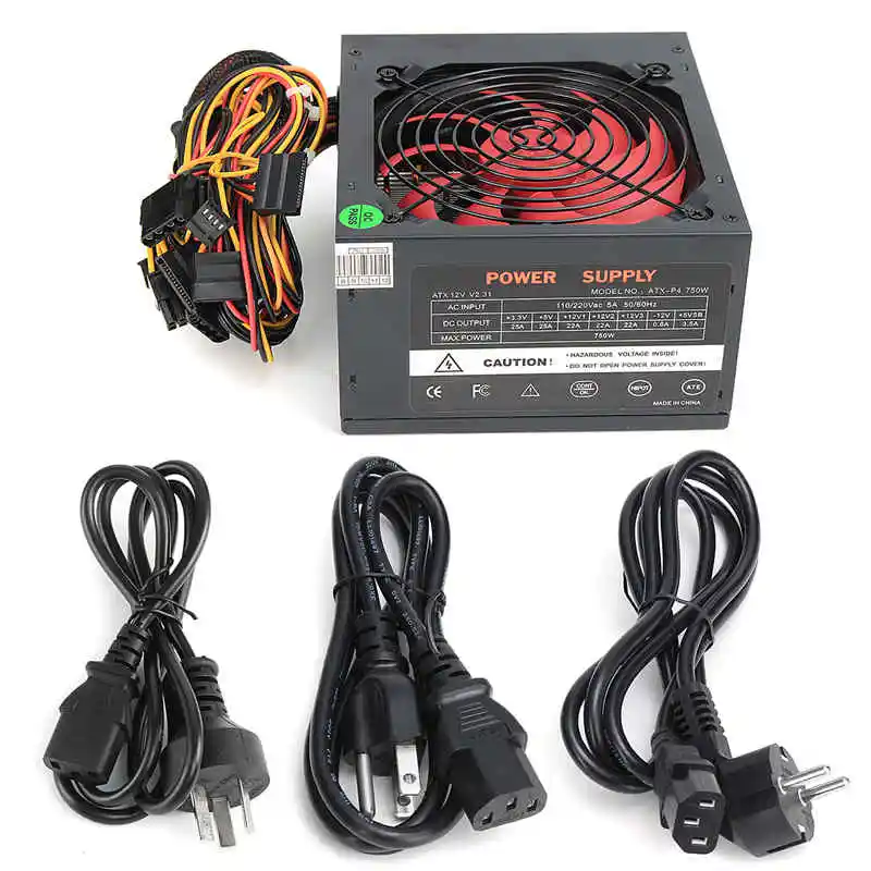 Макс 750 Вт PSU ATX 12 в игровой ПК блок питания 24Pin/PCI/SATA/ATX 700 Walt 12 см вентилятор компьютер блок питания для BTC