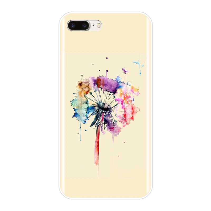 Phone Case For Apple iPhone X XR XS MAX 8 7 6S 6 S Flower Dandelion Purple Soft Silicone Back Cover Plus | Мобильные телефоны и