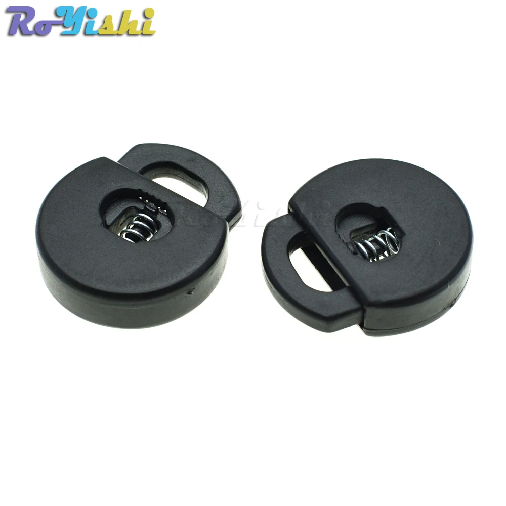 

100pcs/pack Plastic Cord Lock Stopper Toggle Cilp Black For Garment Accessories