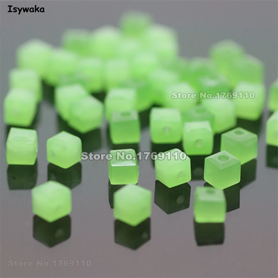 

Isywaka 980pcs Cube 3mm Non-hyaline Green Color Square Austria Crystal Beads Glass Beads Loose Spacer Bead DIY Jewelry Making