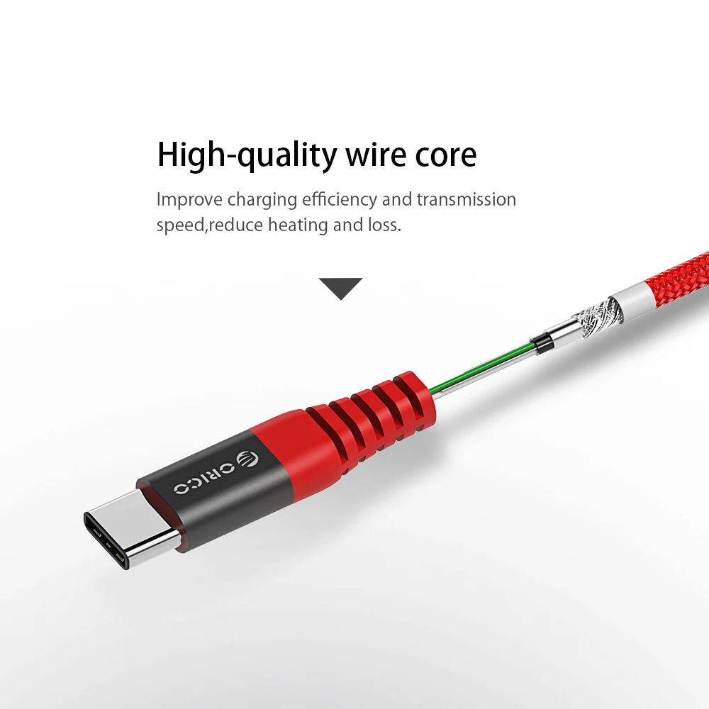 ORICO USB Type-C кабель 3 а максимальный ток синхронизации данных зарядное устройство Type-C USB кабель для iphone Xiaomi Huawei