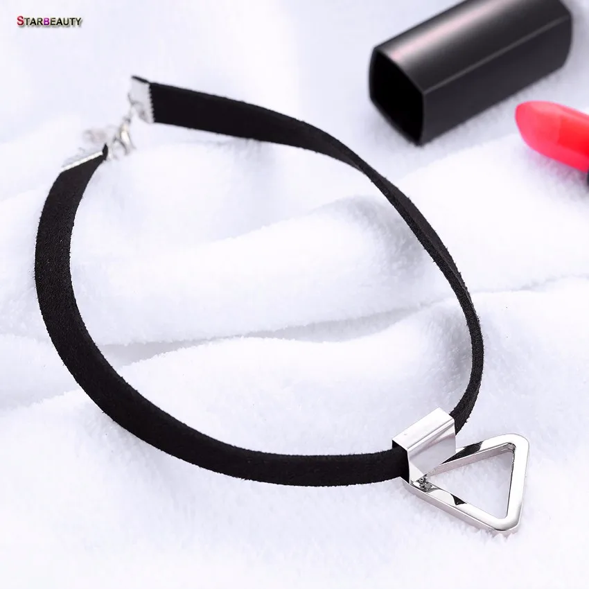 Starbeauty крутое дикое серебряное ожерелье-чокер с треугольником женское широкое Фланелевое ожерелье с воротником и кулонами ожерелье дамское ювелирное
