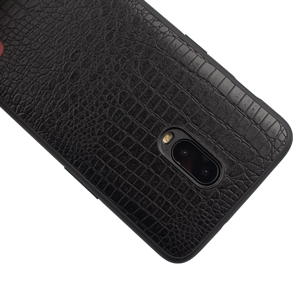For OnePlus 6T Crocodile Texture Leather Case 1+6T PC Back Cover Shockproof Protection Shells for Fashion Phone |