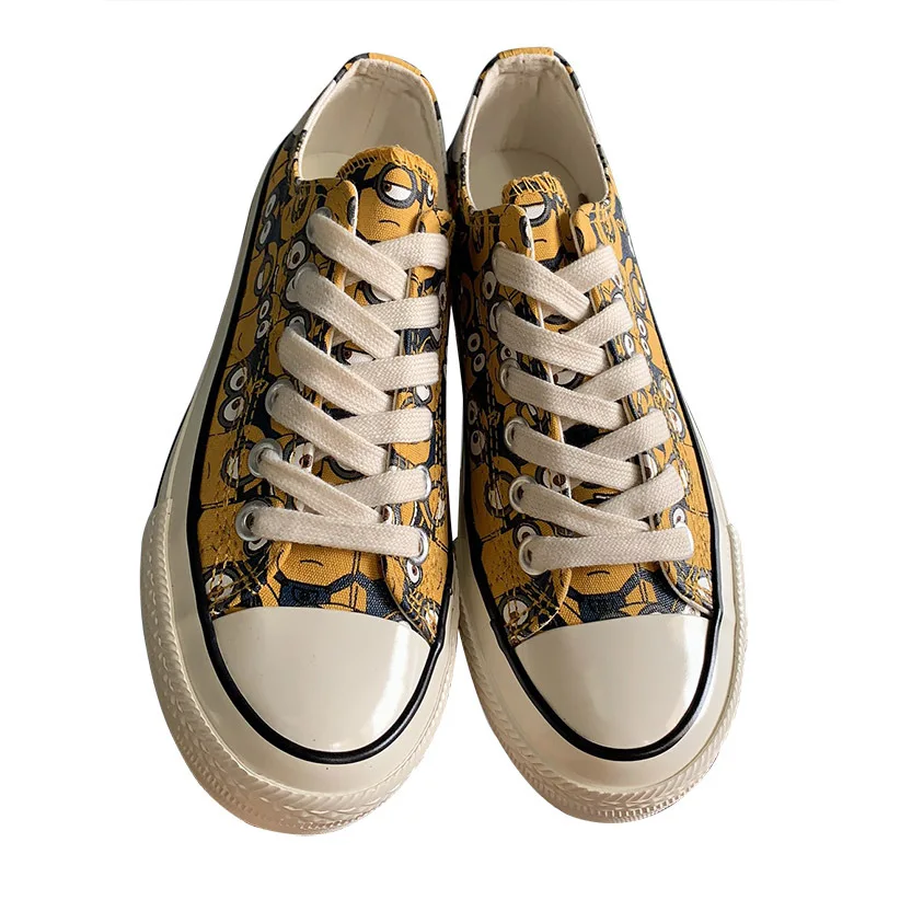 ZDW women's shoes fashion breathable vulcanized hand-painted printing low canvas wild cartoon graffiti white | Обувь