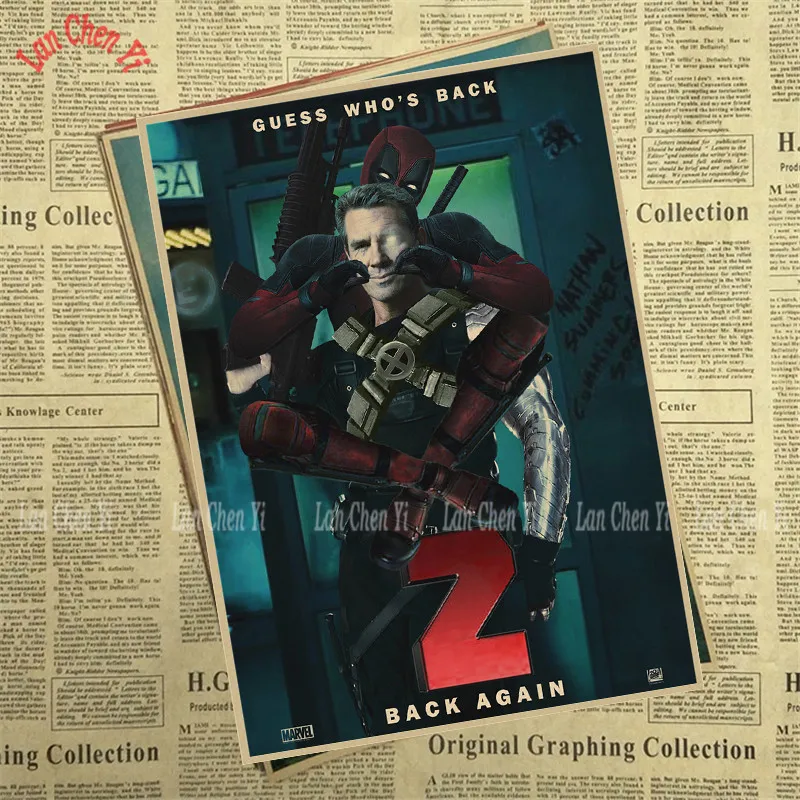 Темный хаки Дэдпул 2 супергерой DC Marvel горячий фильм Забавный художественный плакат живопись печать домашний декор для стен - Цвет: Темный хаки