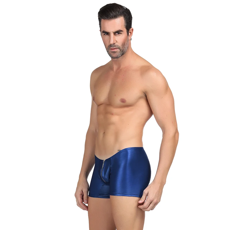 Comeondear Boxer Homme сексуальные обтягивающие шорты с застежкой "молния" кожа мужчины s XL одноцветное Мужское нижнее белье боксеры дышащие трусы мужские трусы-боксеры M069