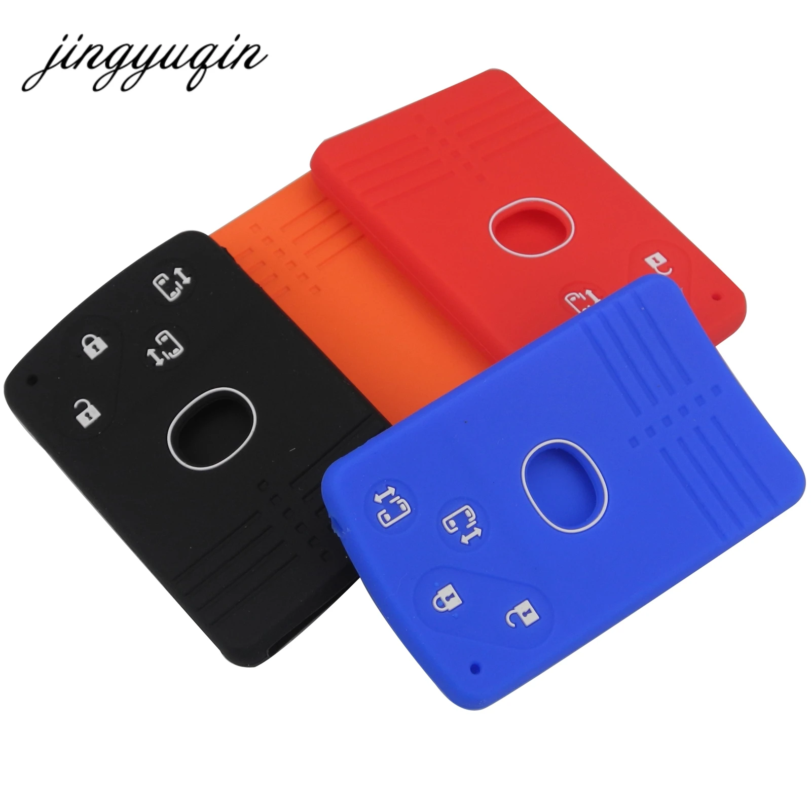 jingyuqin 10pcs/lot Silicone Rubber Car Key Fob Cover for Mazda 5 6 8 M8 CX-7 CX-9 Smart Card Remote Key 4 Button Case Skin