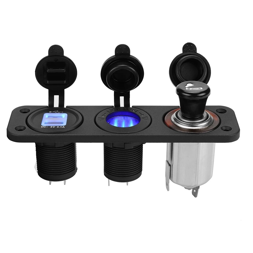 Onever 3 в 1 12 автомобильный прикуриватель Разветвитель USB 3.1A адаптер питания