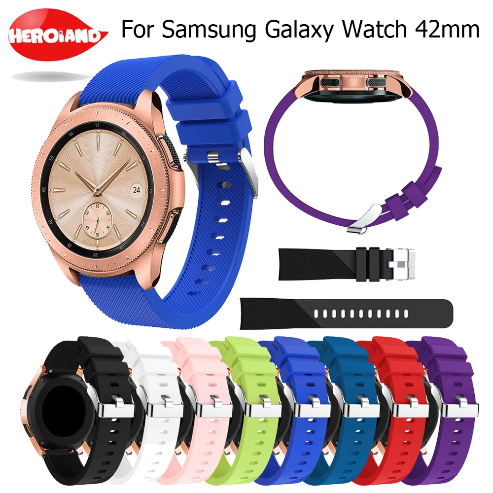 Силиконовый ремешок для Samsung Galaxy Watch 42 мм сменный 20 браслет умный