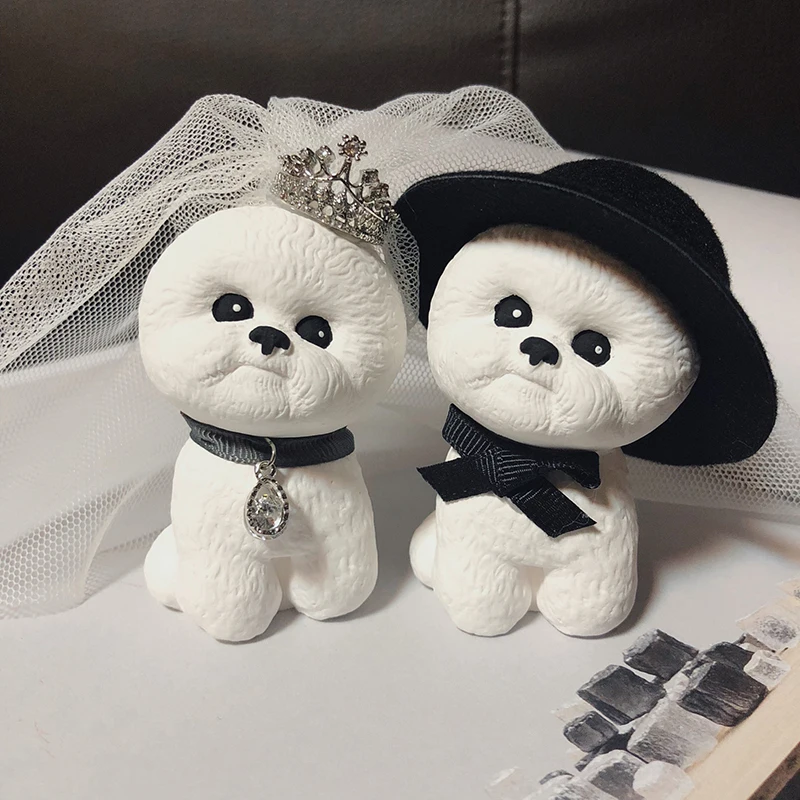 Силиконовая форма 3D Bichon собака Милая ароматерапия гипсовая форма Diy Собака пластырь ремесленный декор свадебный подарок глиняная форма для свечей