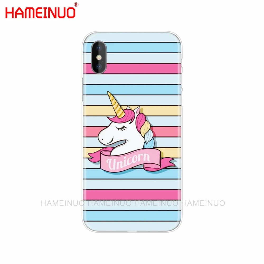 80803 HAMEINUO Радужный Единорог Чехол для мобильного телефона iphone X 8 7 6 4 4S 5 5S SE 5c 6s plus - Цвет: 80803